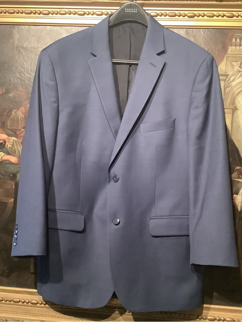 Jos A Bank Traveler Wool Sport Coat Blazer in Blue Sz 44R